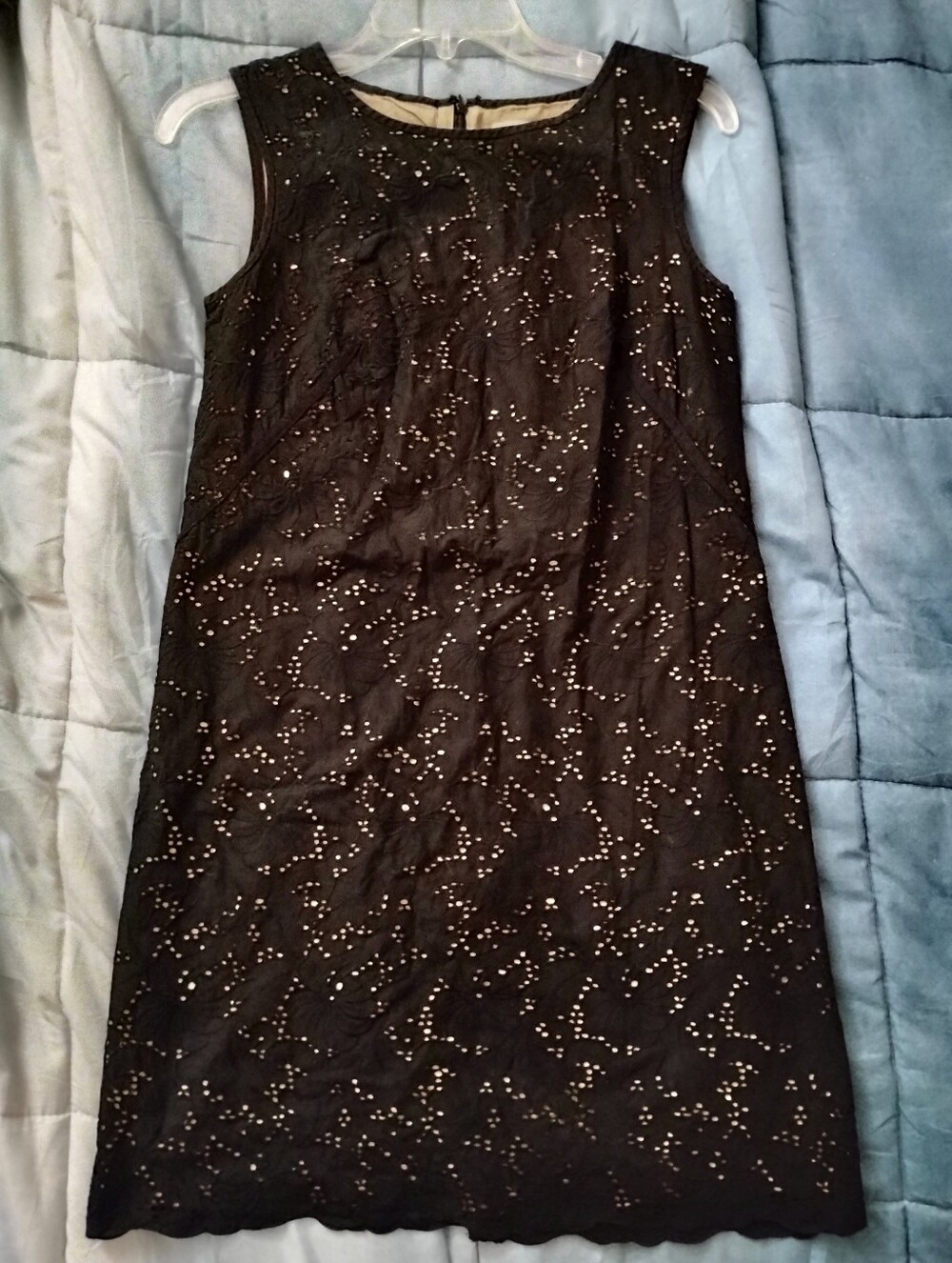 Ann Taylor Loft Black Lace Overlay Dress Women's Size 4 Petite